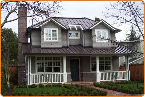 brown metal roof gray house|white barn brown roof.